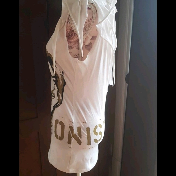New bebe Kate Moss Open back T-Shirt M/L - Picture 3 of 5